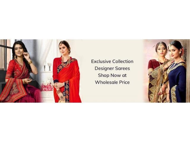 Buy Designer Sarees Online in India | Designer Sarees Wholesalers from Fab Funda