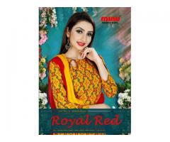 Manufacturer and wholesaler of Cotton Royal Red designer salwar suit-Royal Red