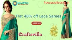 Craftsvilla Coupons, Deals, sales , and Codes: Flat 48% off Lace Sarees