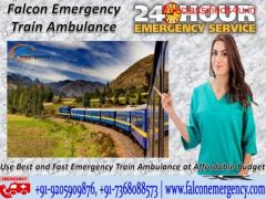 Get medically packed Train Ambulance Services from Delhi by Falcon Emergency Anytime