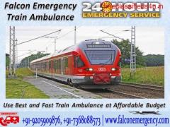 Use Falcon Emergency Train Ambulance Services from Dibrugarh with ICU Facility