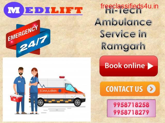 Hi-Tech Ambulance Service in Ramgarh by Medilift Ambulance