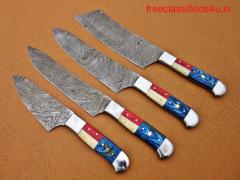Damascus Steel Blade Chef Knife Set