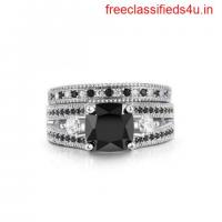 Shop Now ! Black Diamond Silver Engagement Rings 