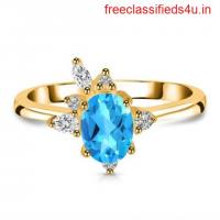 Aesthetic swiss blue topaz Ring with classic indian design