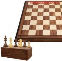 3.75" Queens Gambit Staunton Chess Pieces with 21" Drueke Style Matt F – Royal Chess Mall India