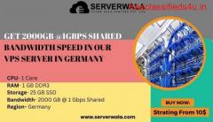 Get 2000GB @1GBPS Shared Bandwidth speed in our VPS Server in Germany