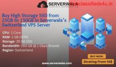 Buy High Storage SSD from 25GB to 150GB in Serverwala’s Switzerland VPS Server