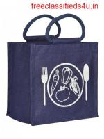 Buy Jute Spoon and Fork Printed Zipper Bag In Online - Jute Cottage