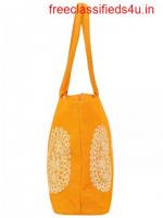 Buy Jute cottage Yellow Colour Mango Design Bag online In India