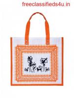 Shop Fancy Jute warli Printed Zipper Bags Online In India